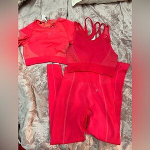 3 piece Gymshark Pink Activewear Set
